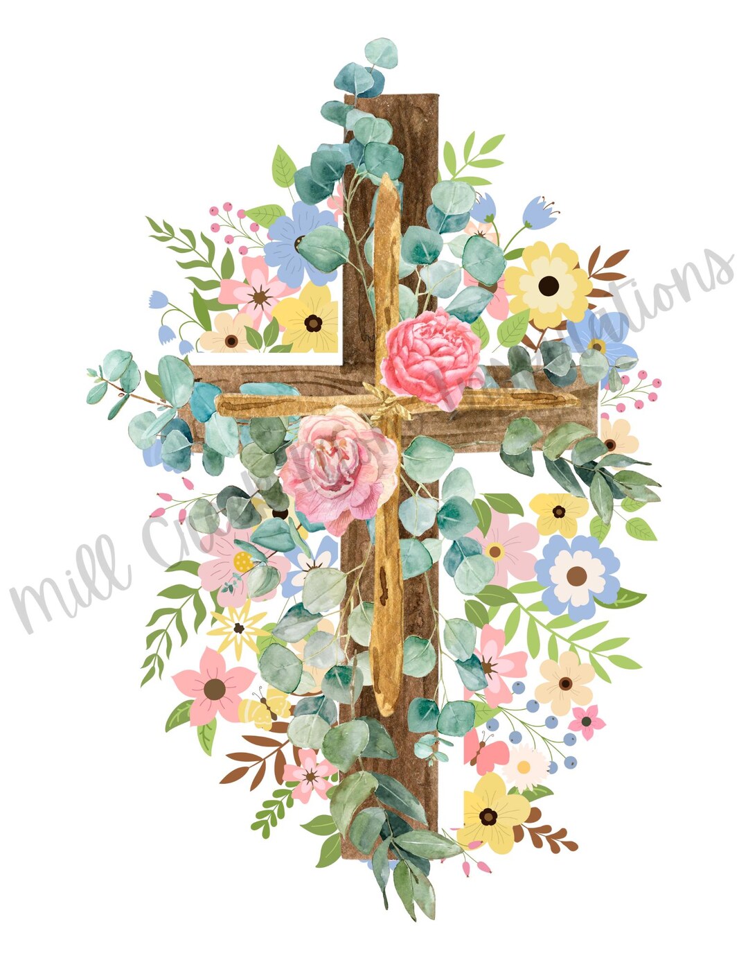 Easter Rugged Cross Rugged Easter Cross With Flowers PNG, Digital Download - Etsy