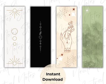 Marque-pages imprimables esthétiques neutres, marque-pages silhouette de femmes minimalistes, ensemble de marque-pages dessin au trait, téléchargement numérique, magie fille noire