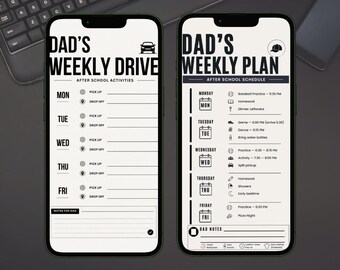 Dad Weekly Schedule Template Kids After School Planner Editable Canva Drive Organizer Activities Routine Printable Mobile and Letter size