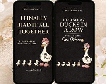 Funny Pregnancy Announcement Template Editable Ducks Row Reveal Social Media Post Baby Number Custom Canva Download Humor Design mobile text
