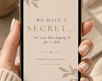 Baby Announcement Video Template, Pregnancy Announcement Instagram Reel, We Have a Secret, Digital Pregnancy Reveal, Editable Canva Template