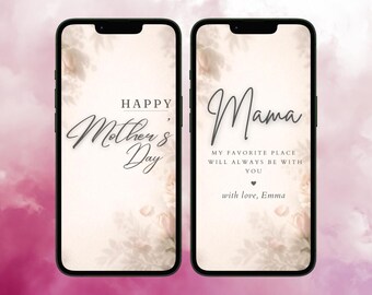 Editable Mothers Day Template Minimal Floral Greeting Canva Digital Download Personalized Mom Gift Instagram Story Animated