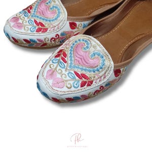 Ivory Embroidered Flats: Handmade Indian Wedding Bridal Shoes