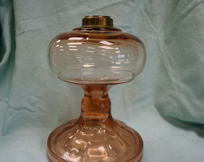 Antique Pink Depression Glass Oil Lamp Etsy