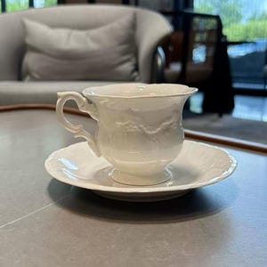 French romantic ceramic coffee cup, retro embossed coffee cup and saucer, exquisite afternoon tea cup, birthday gift, gift for her