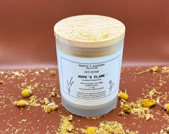 Hope’s Flame, Lavender | Chamomile Soy Candle | Handmade Zen Candle | Aromatherapy & Relaxation Gift for Her