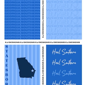 Georgia Southern Digital Print - set of 4