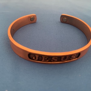 Jesus Copper Bangle/Cuff Bracelet