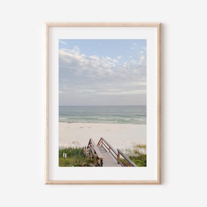 Golden Hour Beach Print: Coastal Dunes Photography, Pastel Wall Art