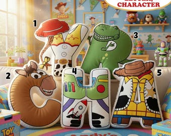 Personalized Toy Story Letter Pillow, Custom   Name Pillow, Toy Story Alphabet Plush Pillow, Cartoon Character Pillow, Room Decor Gift