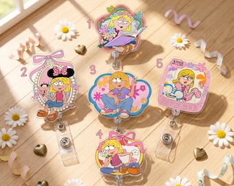 Bobine de badge Lizzie McGuire Movie Television, Bobine de badge Voici ce que les rêves sont faits, Clip rétractable pour badge d'identification, Cadeau d'infirmière, Porte-badge