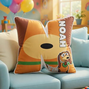 Personalized Toy Story Letter Pillow, Custom Name Pillow, Woody Buzz Alphabet Cushion, Cartoon Plush Pillow, Baby Shower Decor Gift image 8