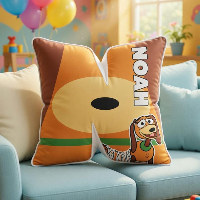 Personalized Toy Story Letter Pillow, Custom Name Pillow, Woody Buzz Alphabet Cushion, Cartoon Plush Pillow, Baby Shower Decor Gift image 8