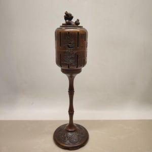 Exquisite Pure Copper Incense Burner with Dragon - Phoenix Patterns, Palace Lantern Style