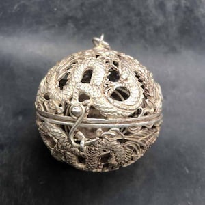 Dragon & Phoenix Incense Burner: Cupronickel Backflow Aromatherapy Ball