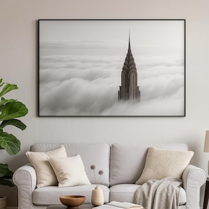 Chrysler Building Wall Art – NYC Skyline Print Black and White Photography”
