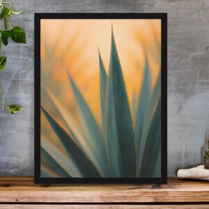 Agave Plant Wall Art – Desert Botanical Print, Sunset Succulent Decor