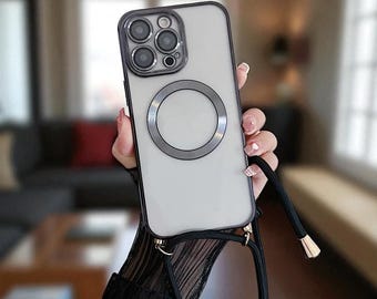 StrapClear Magnetic Lanyard Case – Transparent Crossbody Phone Cover for iPhone Units