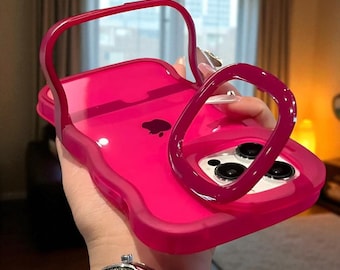 Transparent iPhone Case with 3D Folding Kickstand - Shockproof TPU