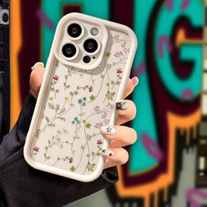 Floral iPhone Case: Soft Silicone Candy Color Shockproof Cover