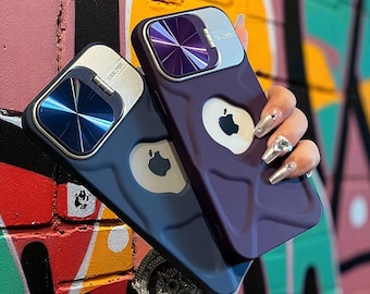 Funda de silicona para iPhone con soporte magnético y ventana con logotipo