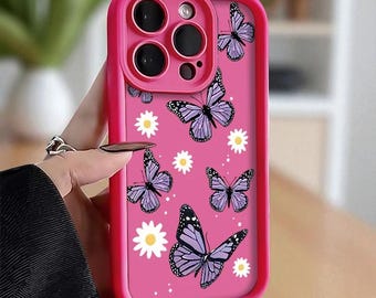 Funda VioletWings Butterfly – Funda artística de silicona antigolpes para iPhone