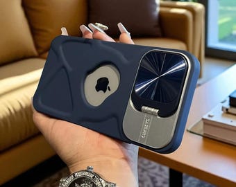 PrimeStand Silicone Shield: funda suave con imán, ventana con logotipo y soporte abatible