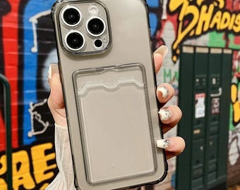 Funda ClearHold CardGuard: delgada, transparente y a prueba de golpes con ranura para tarjetas integrada