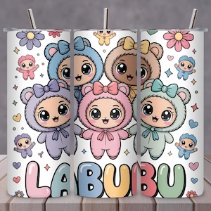 Personaggio dei cartoni animati divertente, bicchiere in formato PNG, bicchiere sottile da 20 once, design a sublimazione, cartone animato rosa, cartone animato divertente, bicchiere in formato PNG