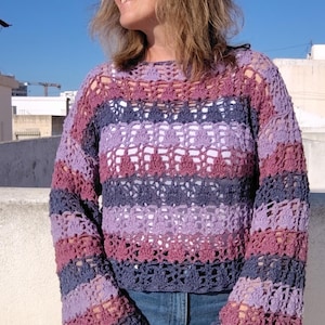 Patrón de ganchillo: Top Candy. Patrón escrito en PDF para hacer un top o blusa para mujer. Incluye fotos del paso a paso y diagrama.