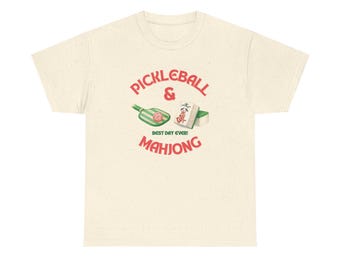 Pickleball & Mahjong tee | Pickleball paddle with mahjong tile design