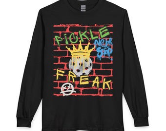 Graffiti Pickleball Freak Long Sleeve Shirt | Street Art Brick Wall