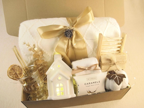 Gift Box For Women,  Hug in a Box, Birthday Gift for Daughter, Hygge Gift Box Candle Gift, Cozy Blanket Gift Basket