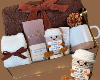 Emotional Support Christmas Gift Box, Self Care Box For Women, Hug in a Box, Cheer Up Gift, Gift Box For Her, With Cozy Blanket, Hygge Box