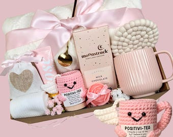Emotional Support Gift Box, Pink Self-care Gift Box For Women, Thinking of You Box, Cheer Up Gift , Gift Box For Her, With Cozy Blanket