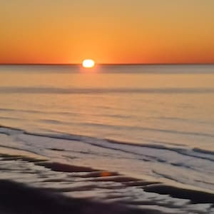 Golden Sunrise over Tranquil Beach  - Photography Printable Wall Art