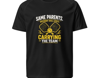Same Parents Different Skill Levels Pickleball Brother Shirts | Funny Matching Sibling Pickleball Tee