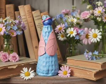 Fairy Lady Colorful Pastel Ceramic Fine Art Ceramic Figurine