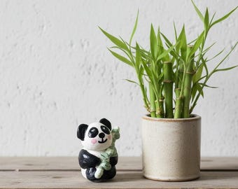 Limited Edition Miniature Fine Art Ceramic Panda Figurine: 'Joy' Panda Lover’s Gift