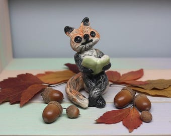 Limited Edition Fine Art Porcelain Miniature Fox Figurine | Glazed & Underglazed