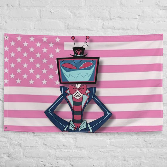 Vox Hazbin Hotel Flag | Pink Pastel American Flag Wall Decor - Etsy
