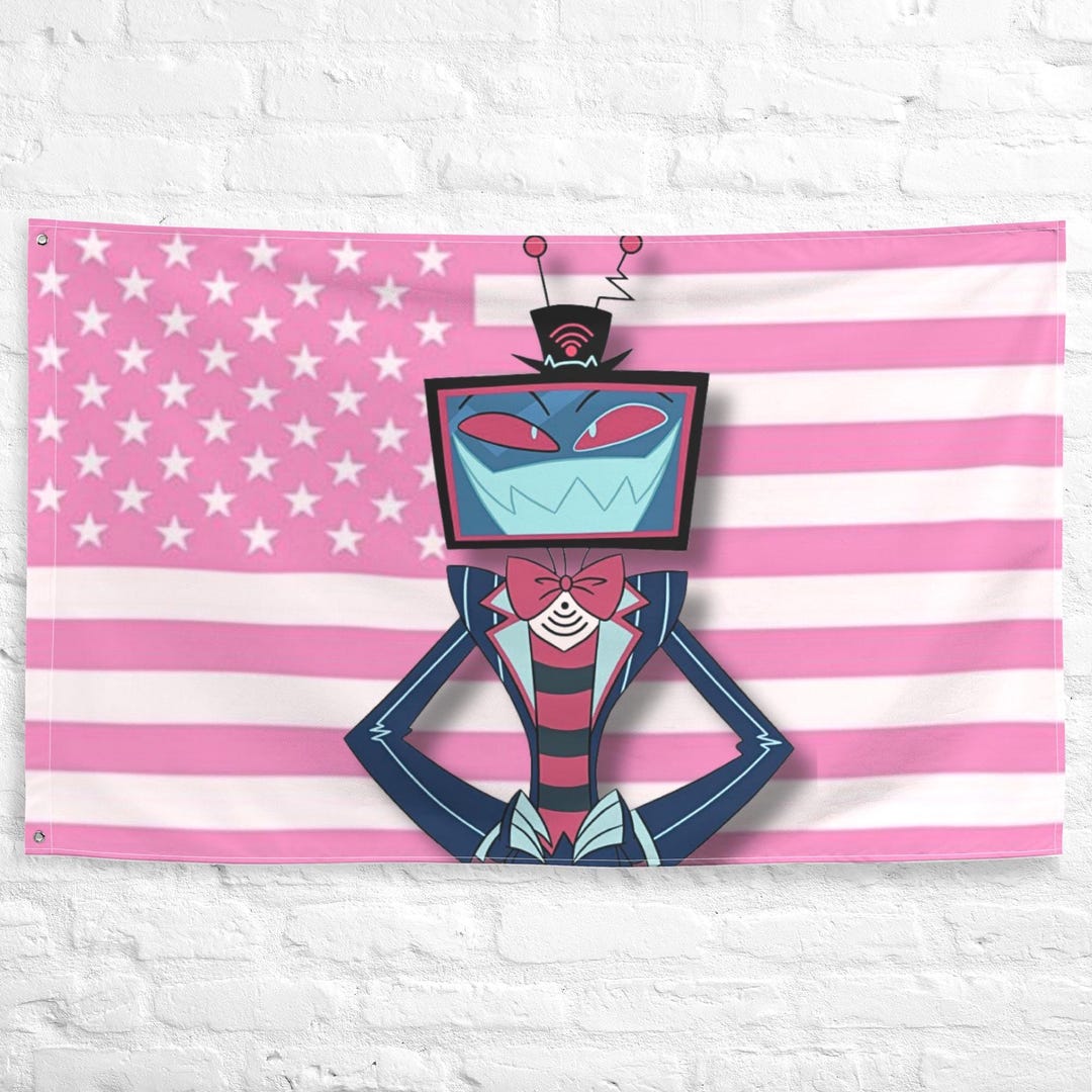 Rpg Inn Flag Vox Hazbin Hotel Flag | Pink Pastel American Flag Wall Decor - Etsy