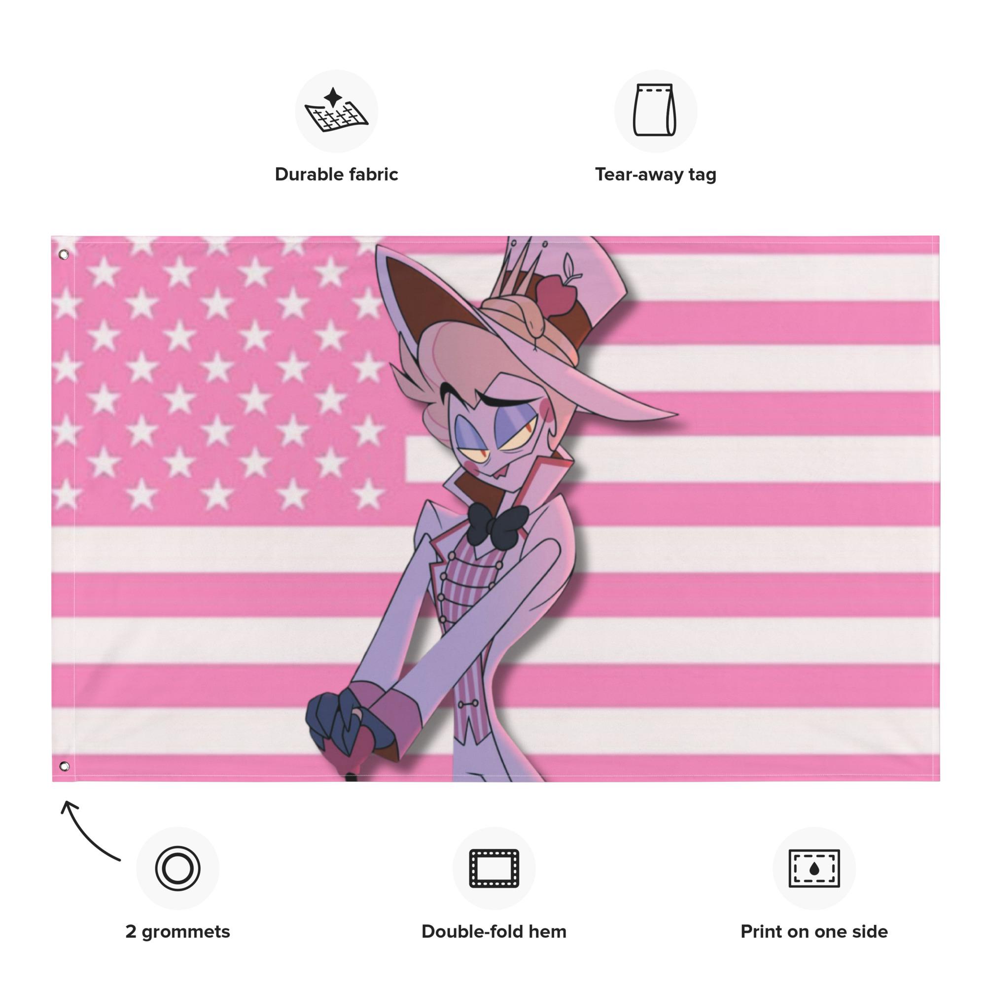 Lucifer Morningstar Hazbin Hotel Flag | Pink Pastel American