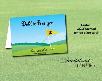GOLF themed flag Table Place Cards