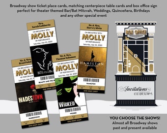 Broadway Show Ticket Place Cards: Custom Theater Seating (DEPOSIT)