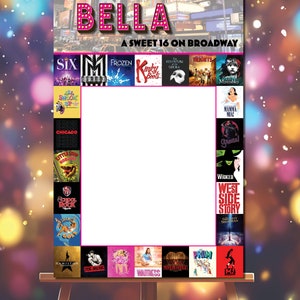 Broadway show Sign in board Choose your shows & colors! Printed for you or digital file 24 hour turnaround