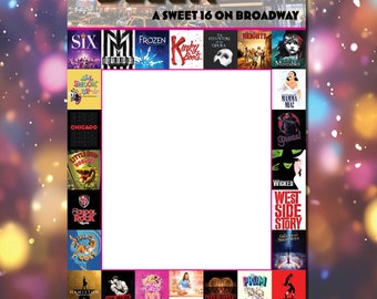 Broadway Show Sign-In Board foam core mounted: Custom Party Decor - choose your shows & colors