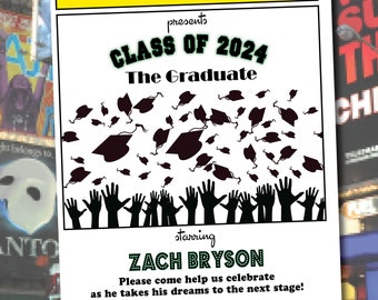 Custom Broadway theme graduation invitation theater Print yourself