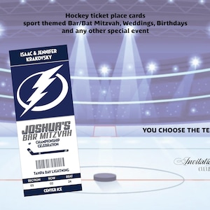 Sport themed Bar Mitzvah ticket place cards seating DEPOSIT image 1