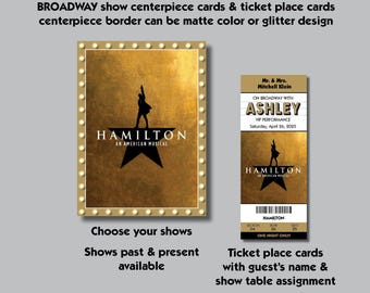Broadway Theme Customizable Event Ticket Place Cards + Box Office Sign